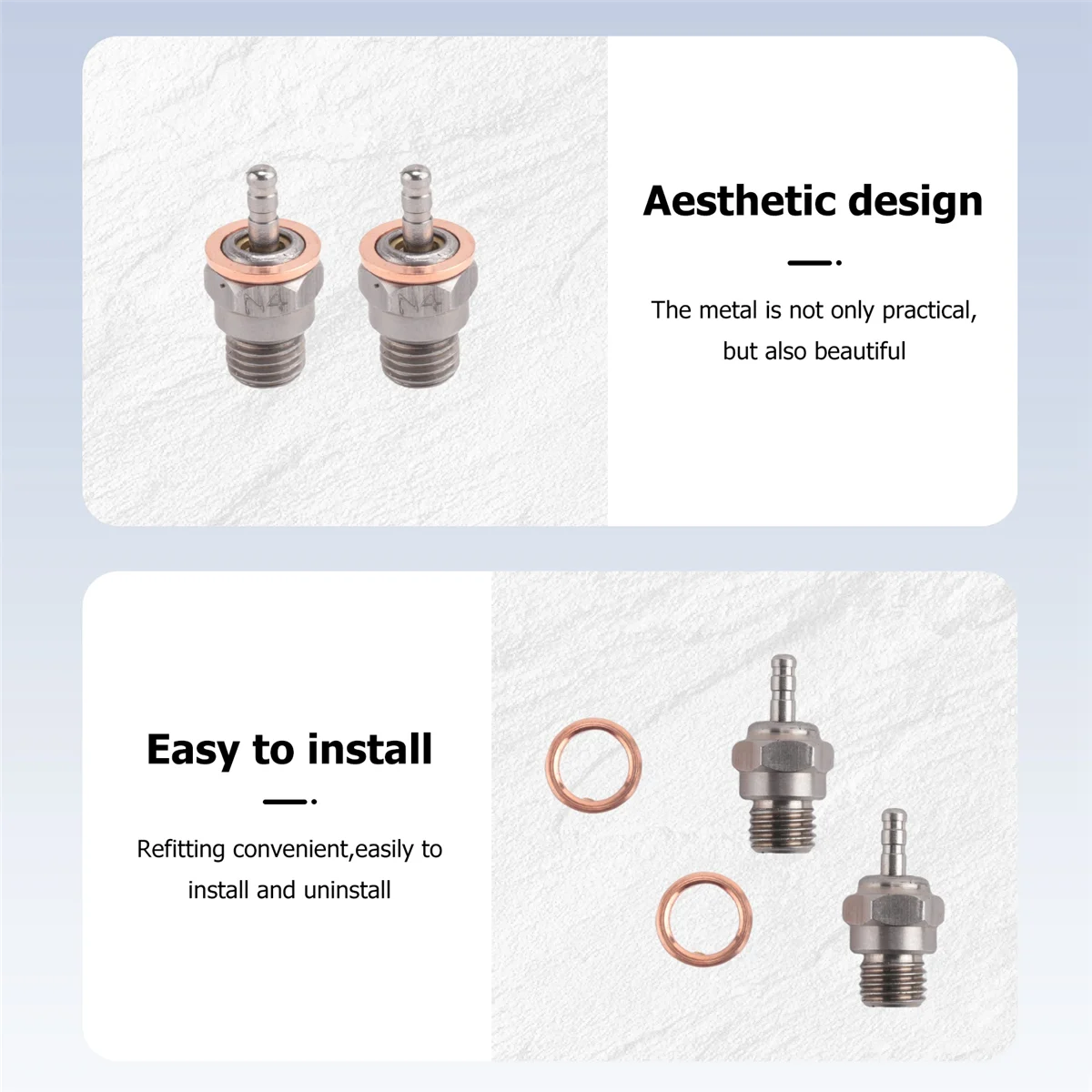 Lo-ok 2 قطعة توهج المقابس الساخن شرارة أجزاء المحرك اكسسوارات لشاحنة نيترو استبدال OS RC سيارة 70117 ، N4 #5