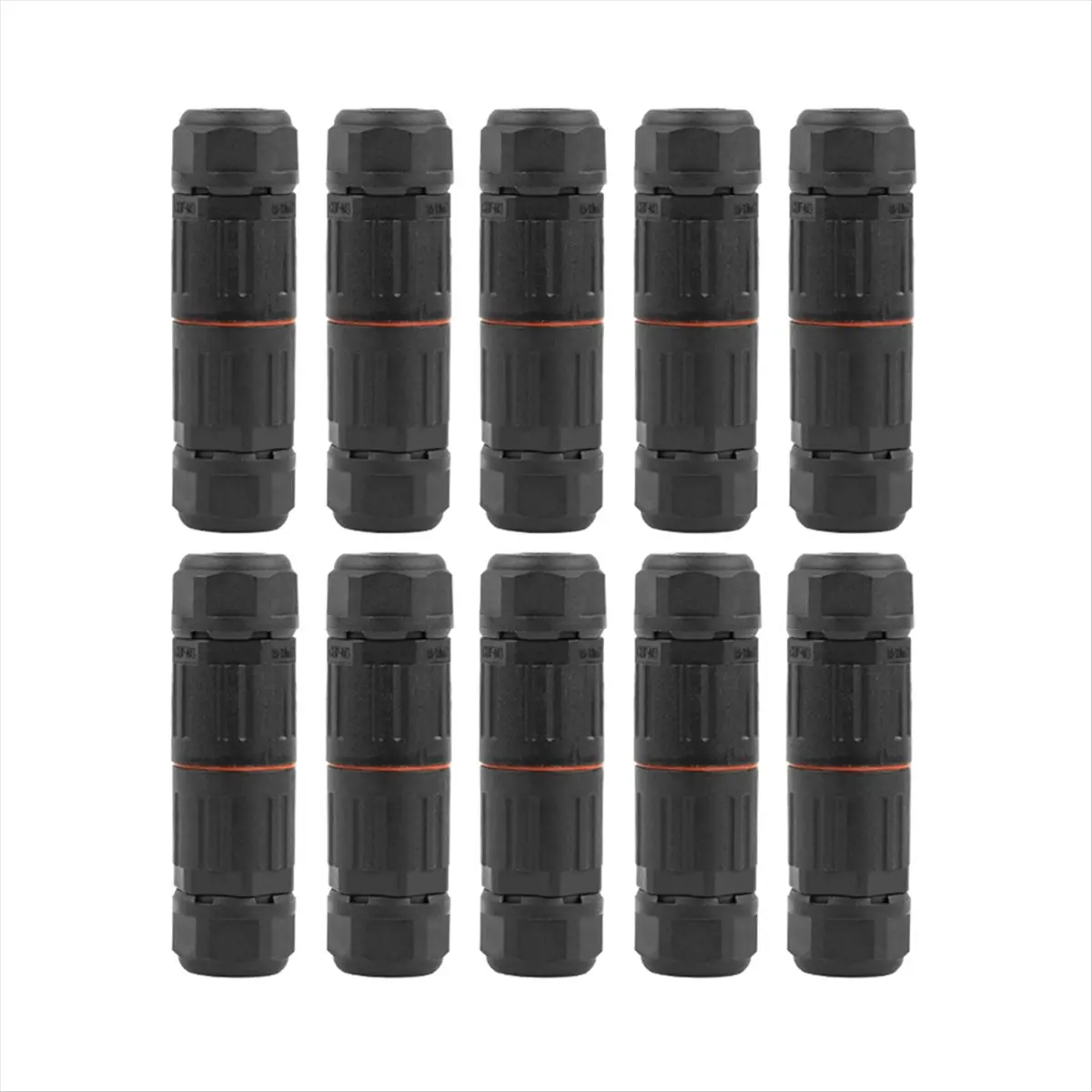 HITL 10PCS IP68 Electrical Waterproof Connector Wire Cable 3 Pin Outdoor Hard Wire Quick Push-in Conductor Terminal Connector
