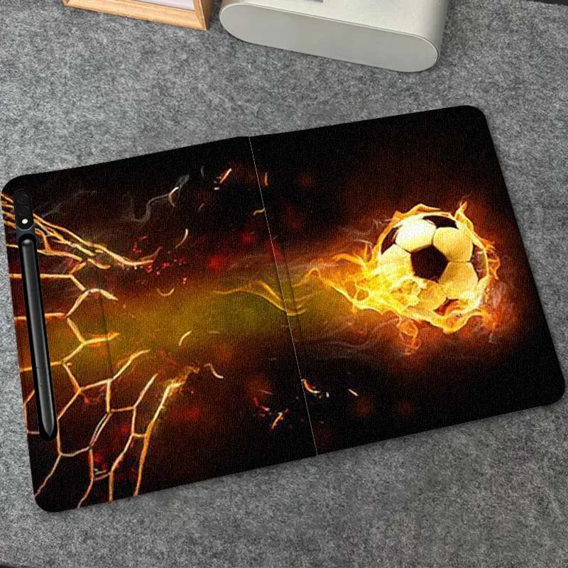 

Cool Flame Soccer Ball For Samsung Galaxy Tab S10 S9 S8 S7 FE Lite Soft Flexible Support Tablet Case Gift