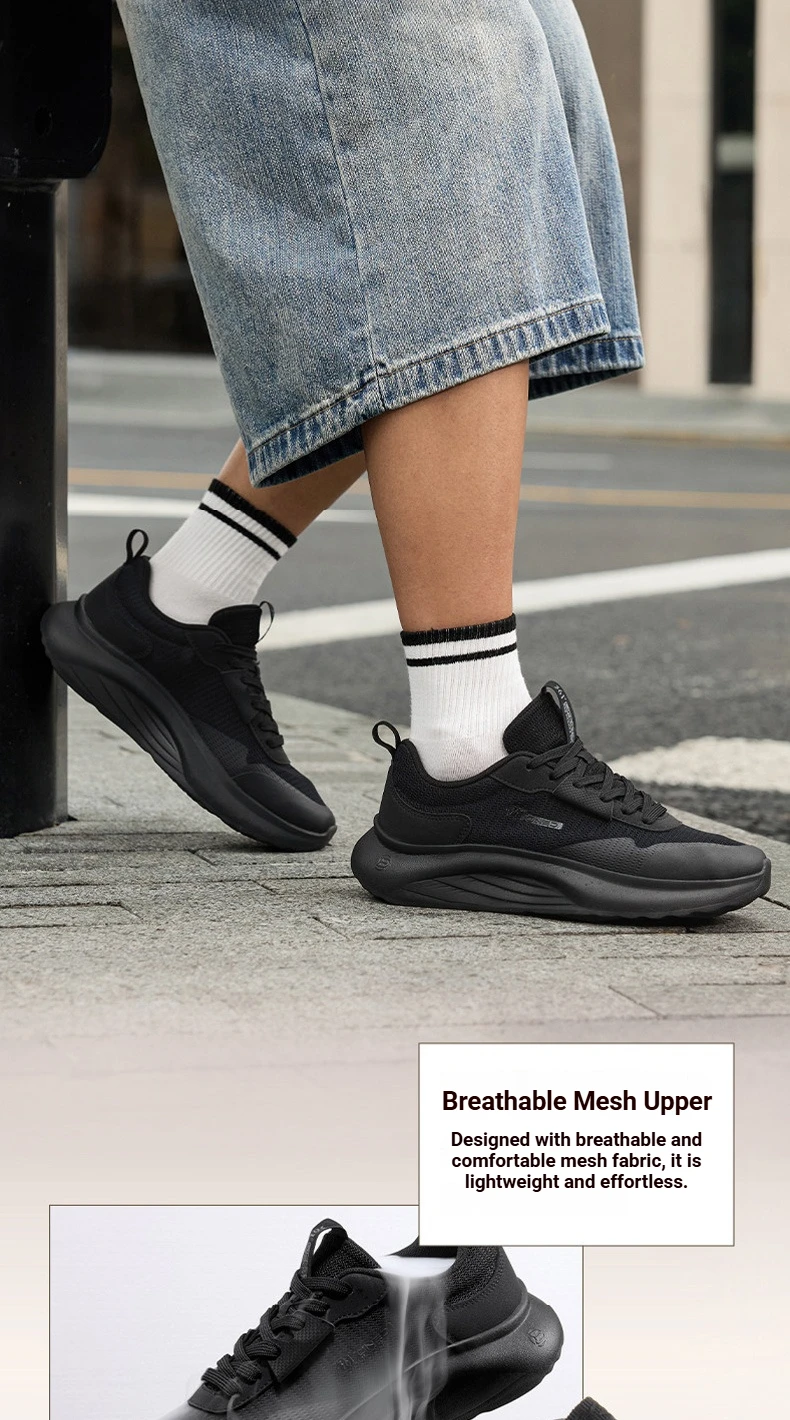 361 Degrees Herren-Freizeitschuhe, weiche Sohle, elastisch, bequem, atmungsaktiv, schwarze und weiße Mesh-Sneaker für Männer 672616702 – Detail 6