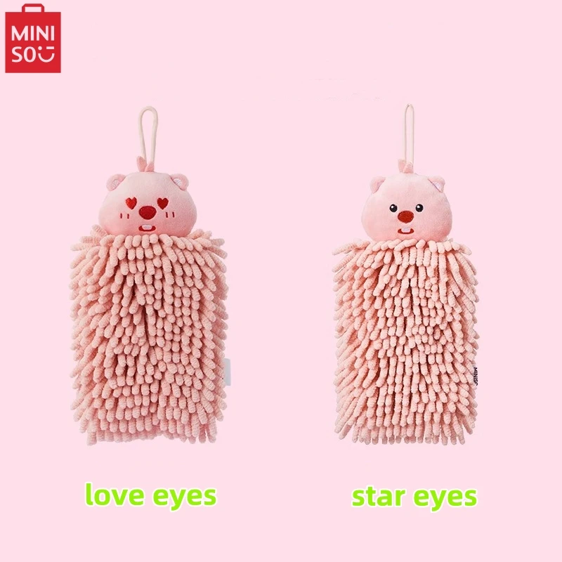 

MINISO LOOPY Series подвесные полотенца для рук утолщенные тряпки для ванной и кухни, водовпитывающие Мультяшные периферийные чистящие салфетки