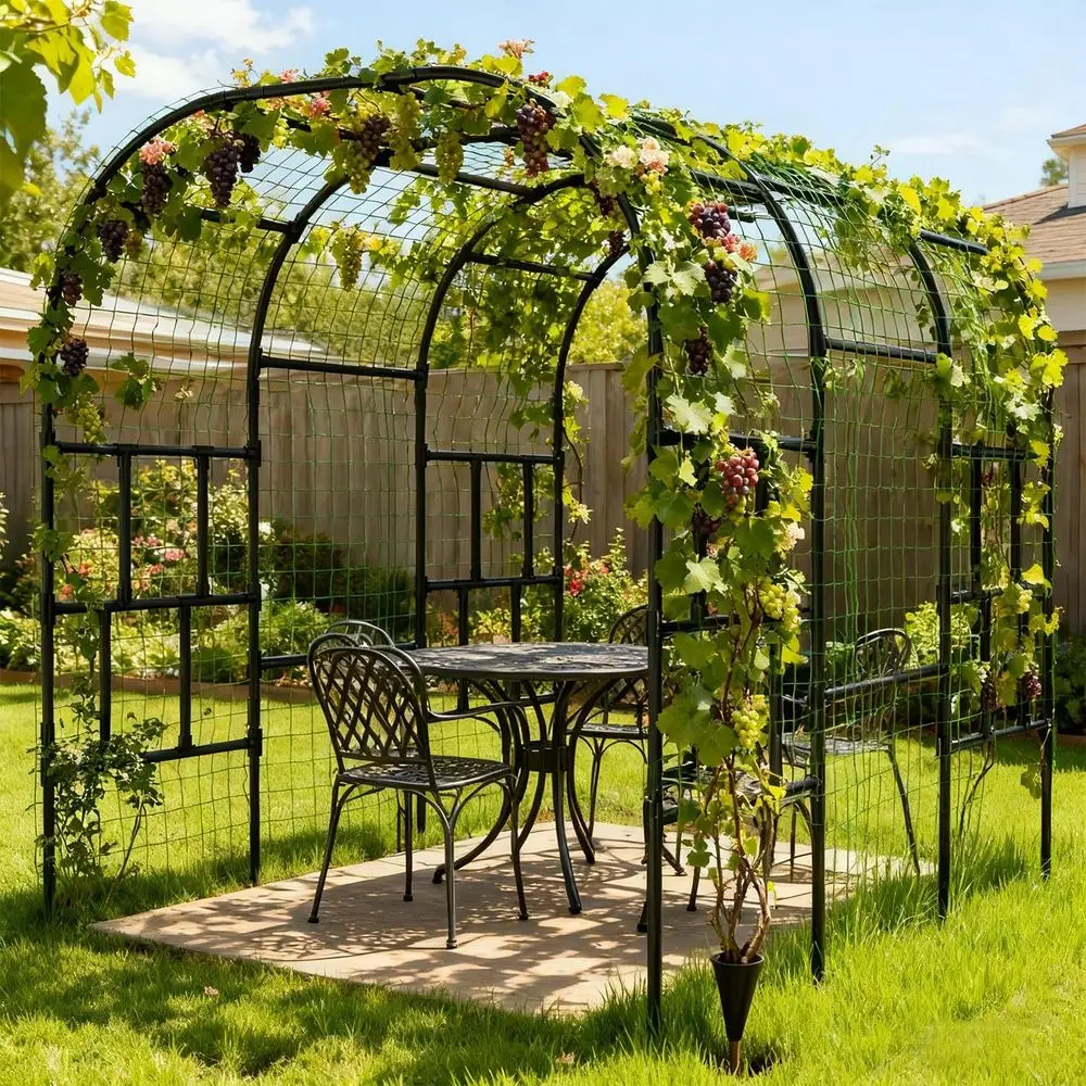 Extra Large 118 x 79 x 87 Garden Arch Trellis for Climbing Plants and Outdoor Gazebo