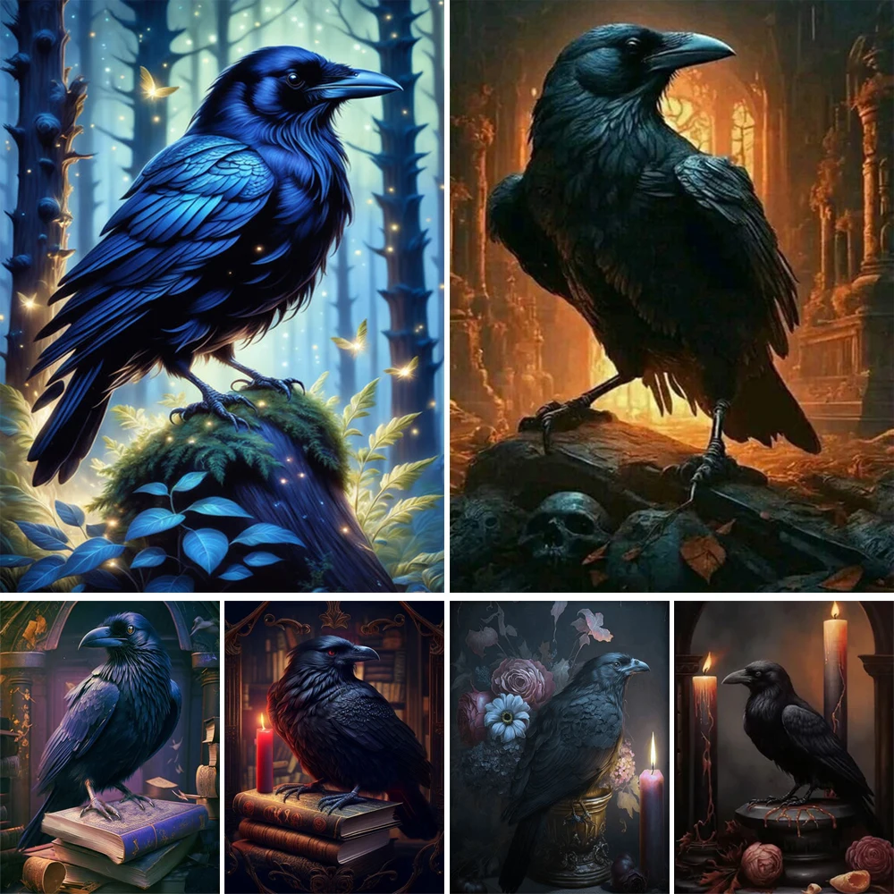 

Crows and Flowers Picture Full Drills 5D Diamond Painting Mosaic Embroidery Diy Cross Stitch For Home Decorations J3590