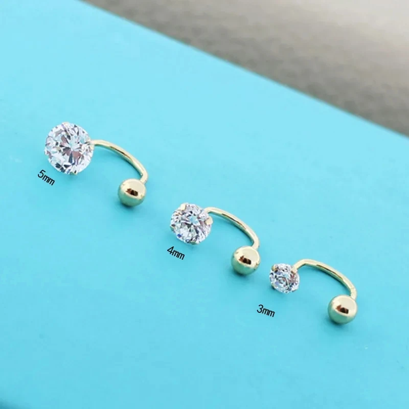 ต่างหูเงินแท้ 925 แบบเจาะหู 1 คู่ สำหรับผู้หญิงและเด็กผู้หญิง ประดับเพชรซิร์คอน แบบห่วงสำหรับเจาะจมูก เจาะหู และเจาะร่างกาย
