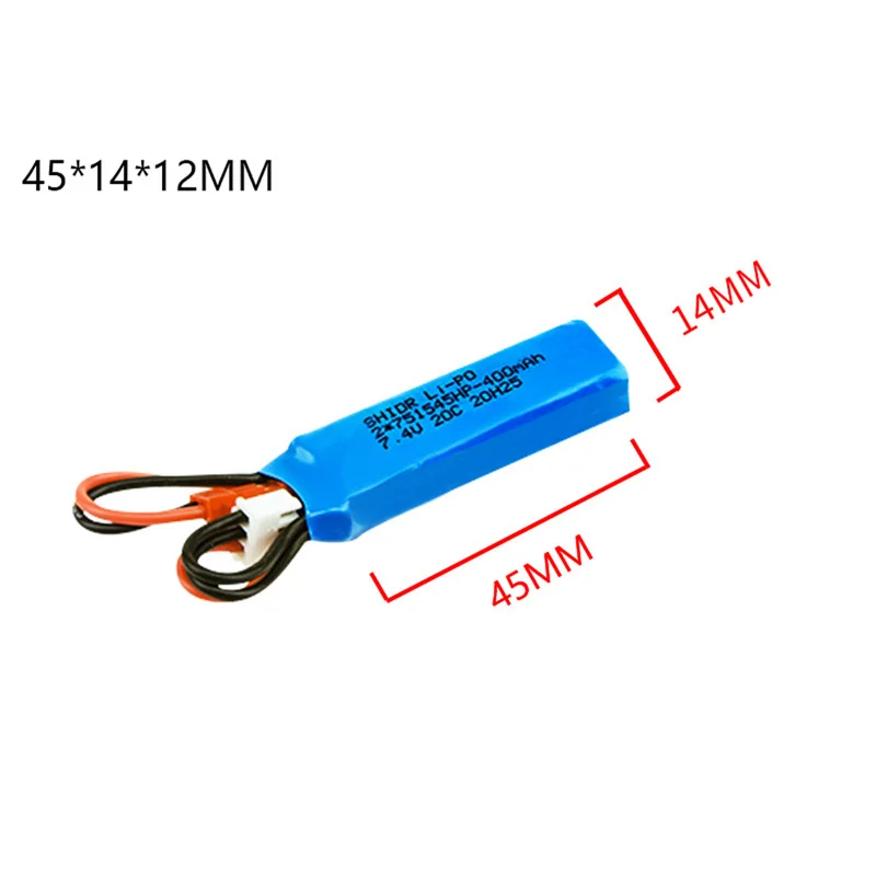 7.4V 400mah Lipo Battery For P929 P939 K969 K979 K989 1/28 Remote Control Car Spare Parts RC Car 2S 7.4V Battery JST Plu