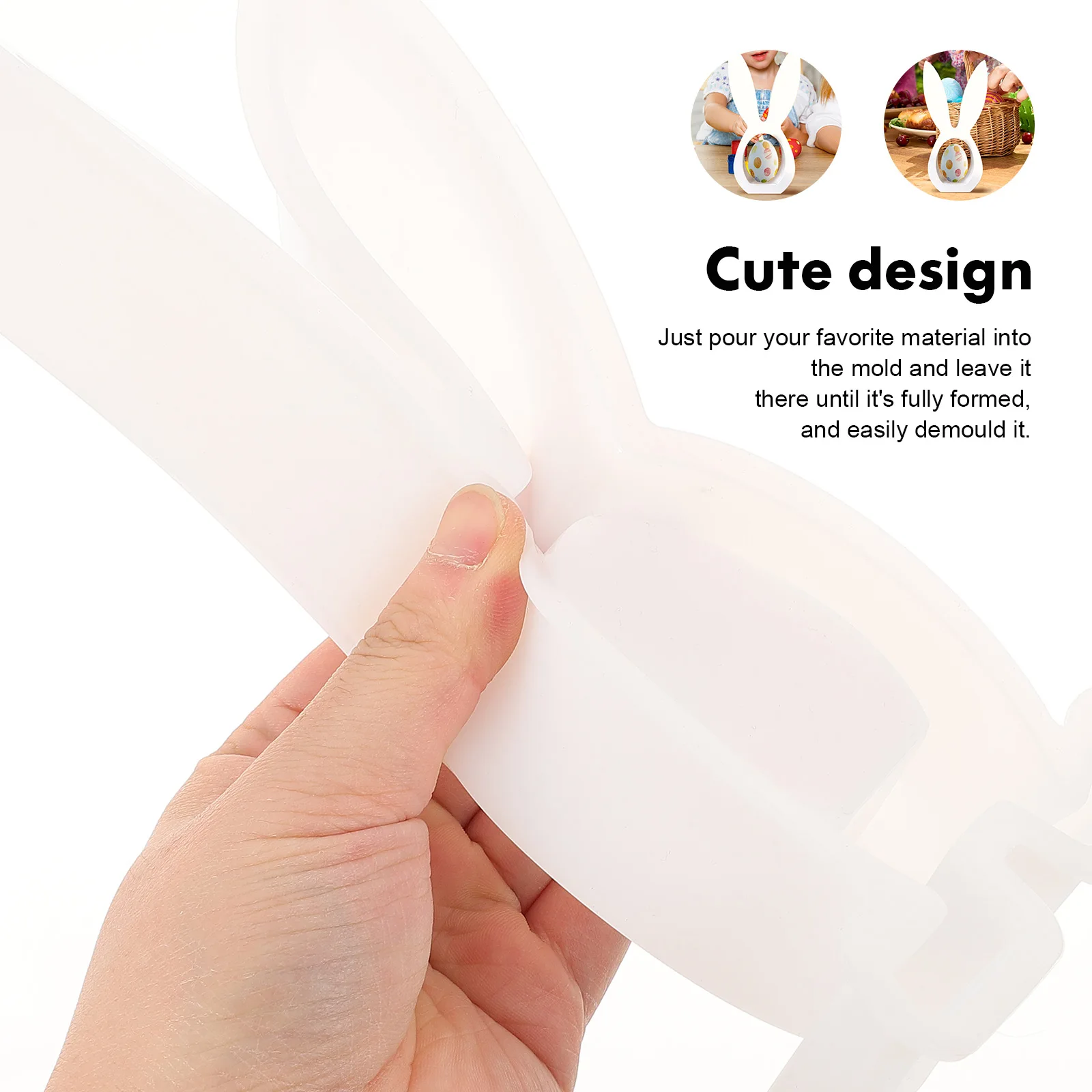 

Rabbit Silicone Mold 9927-3 Large Ears Hollow Bunny Resin Casting Craft Decor White Molds Jewelry Accessories Chocolate Candy