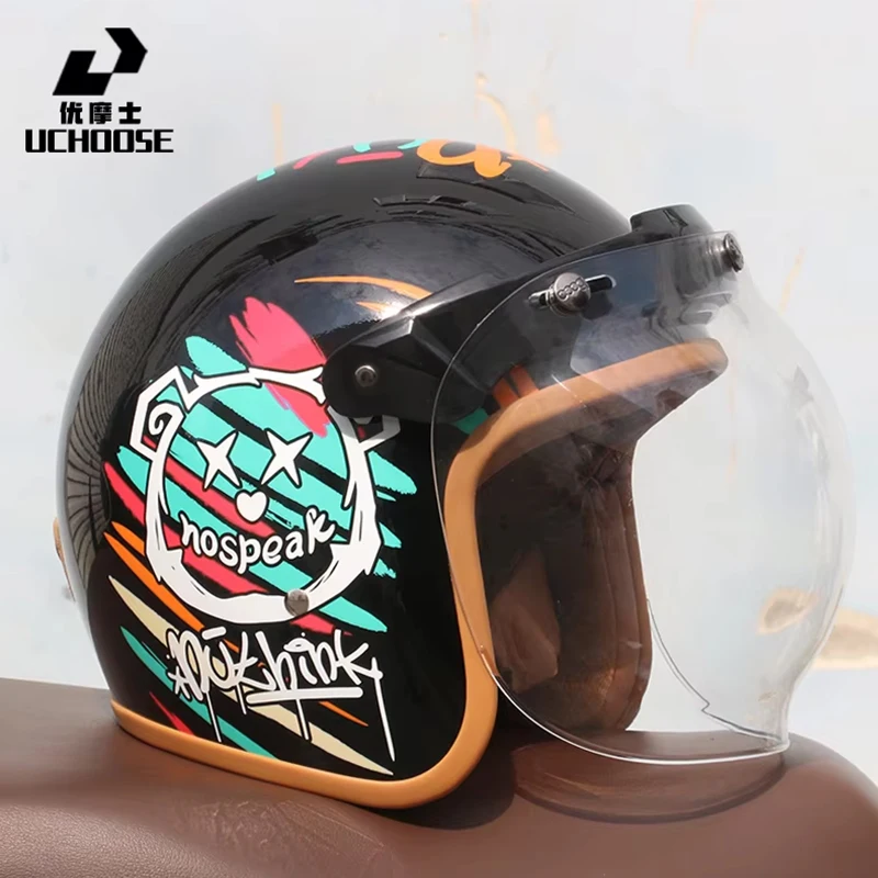 خوذة دراجة نارية 3/4 للجنسين خوذة لكامل الوجه للرجال والنساء معدات واقية لركوب الدراجات النارية #1