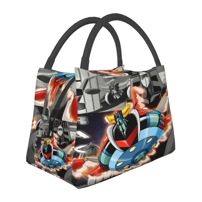 Goldrake Goldorak Anime Mazinger Z Thermal Insulated Lunch BagsGrendizer Portable Lunch Tote for Outdoor Picnic Meal Food Box