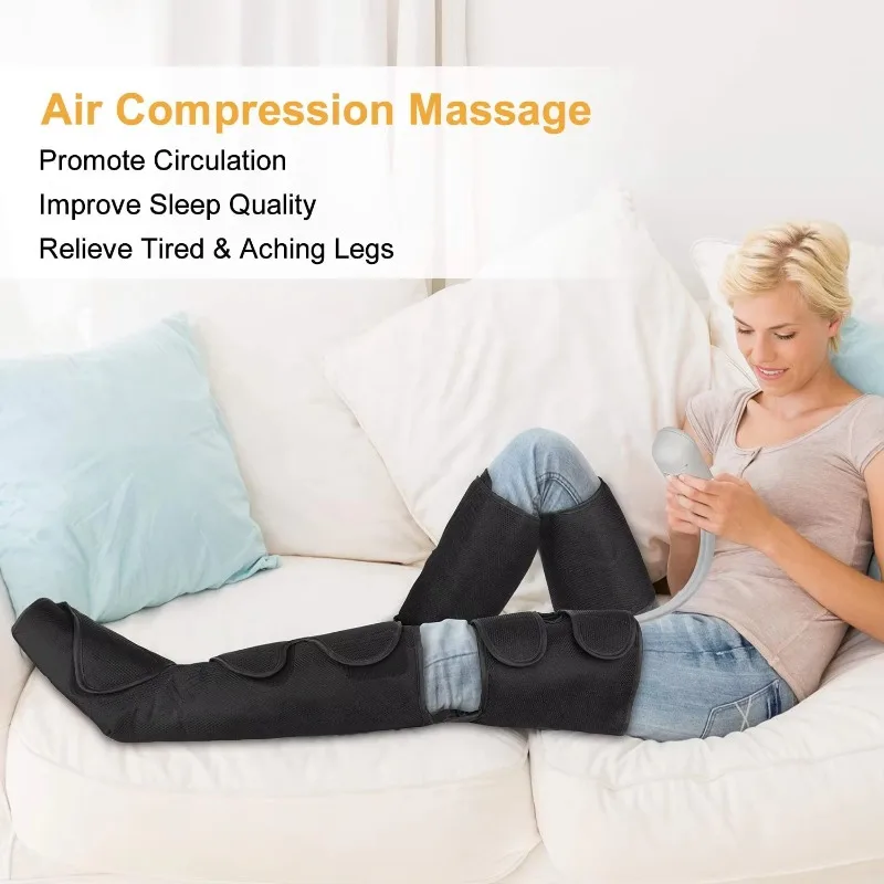 Digital Compression Leg Heating and Circulati air Pressure Compression Shiatsu Full  Legs Massager