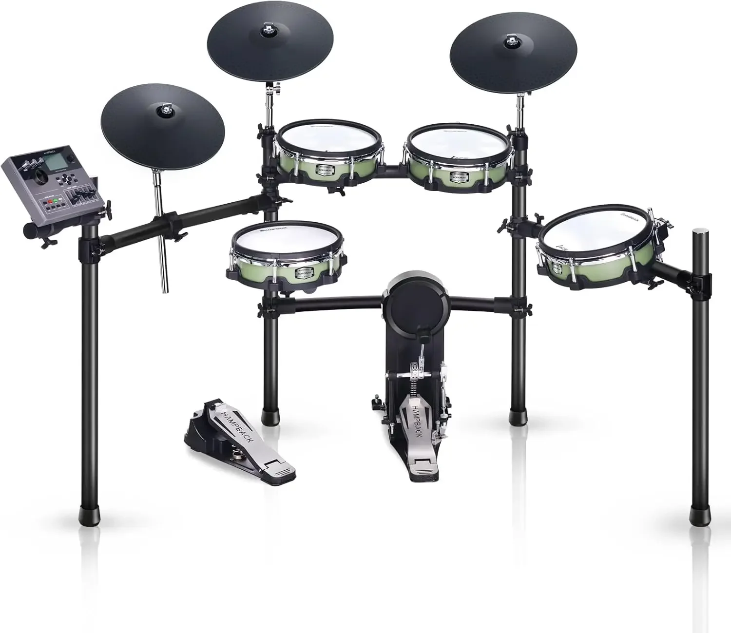 Electric Drum Set with Double Layers Mesh Heads, Full Rubber Cymbal&Choke, Restore Authentic Drum Sound and Percussive F