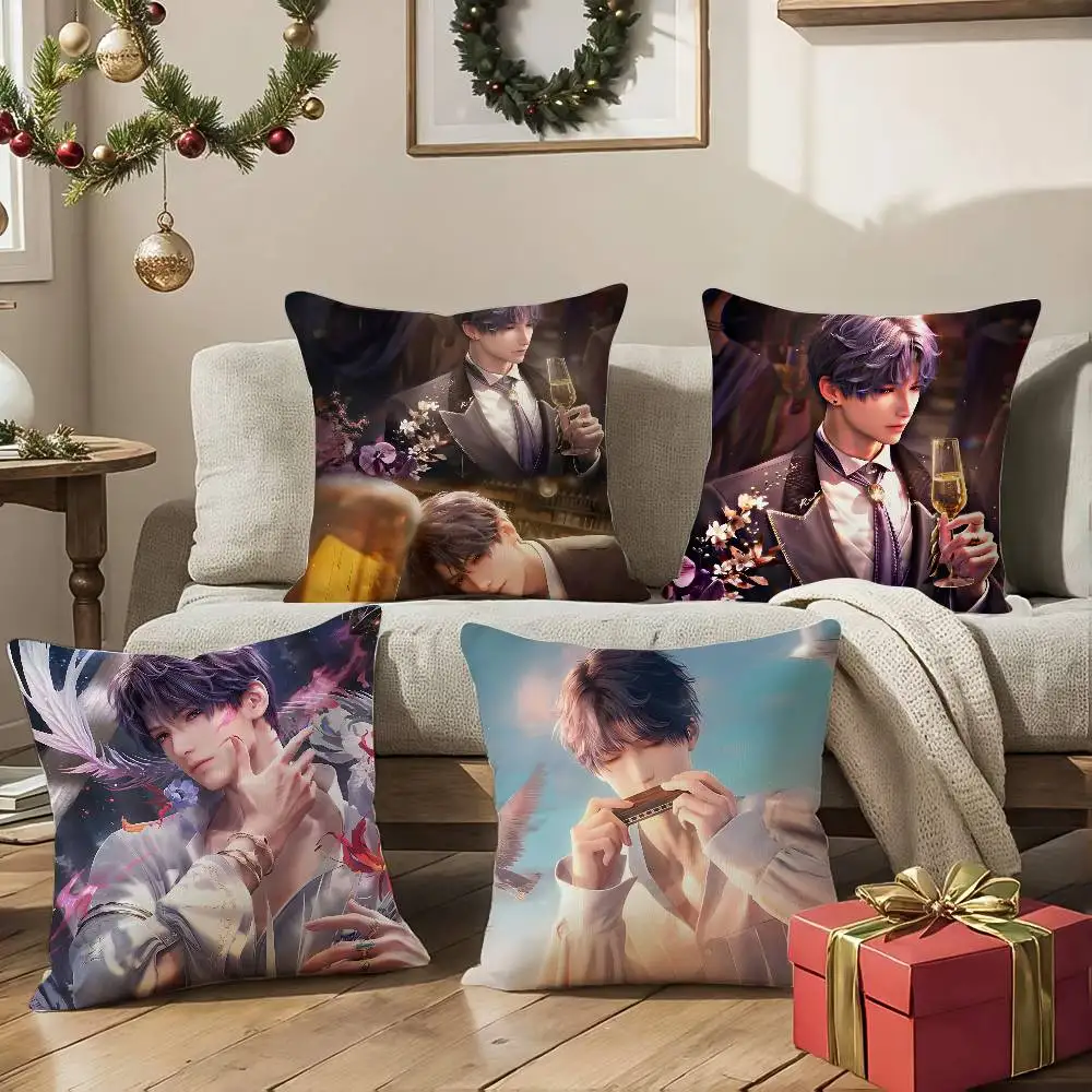 غطاء وسادة رائع من Game Rafael Love Deepspace - غطاء وسادة حريري أنيق ومريح للأريكة وسحاب غير مرئي للشاطئ #3