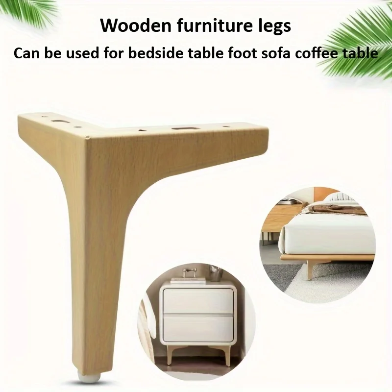 4 pieces of white oak furniture legs -15/17cm wood grain finish, shelves, bedside tables, sofa furniture legs, table legs