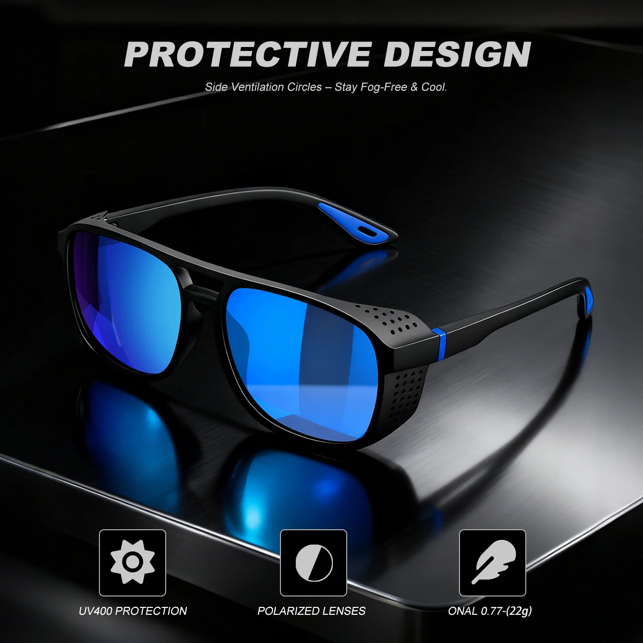 Neue Punk-polarisierte Sport-Sonnenbrille, winddicht, UV400, leicht, für Radfahren, Laufen, Fahren, Outdoor-Aktivitäten – Detail 9