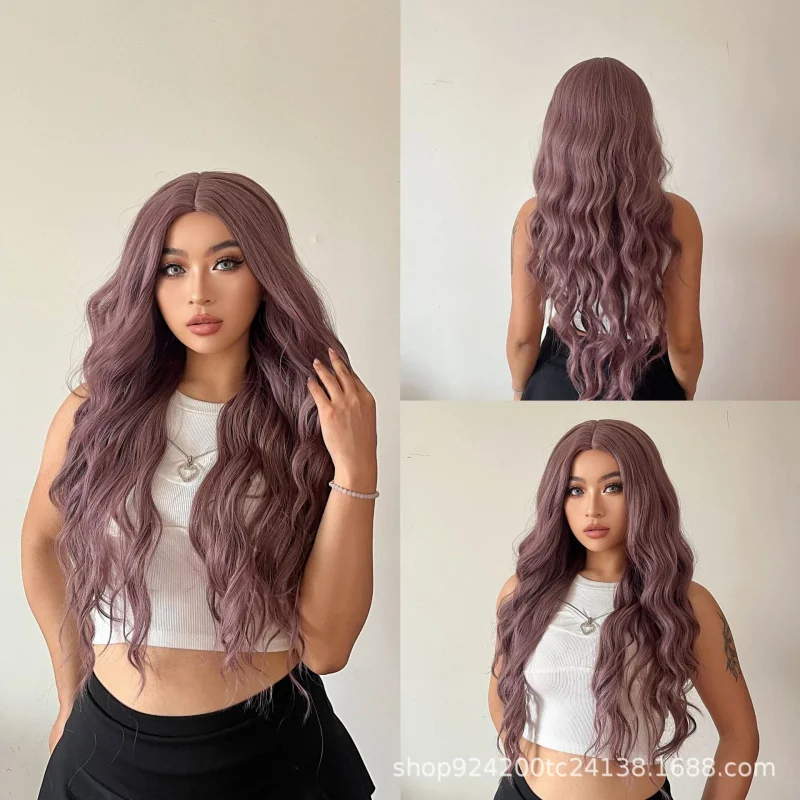 

Synthetic curly hair women, suitable for daily wear, full head cover, realistic long wig