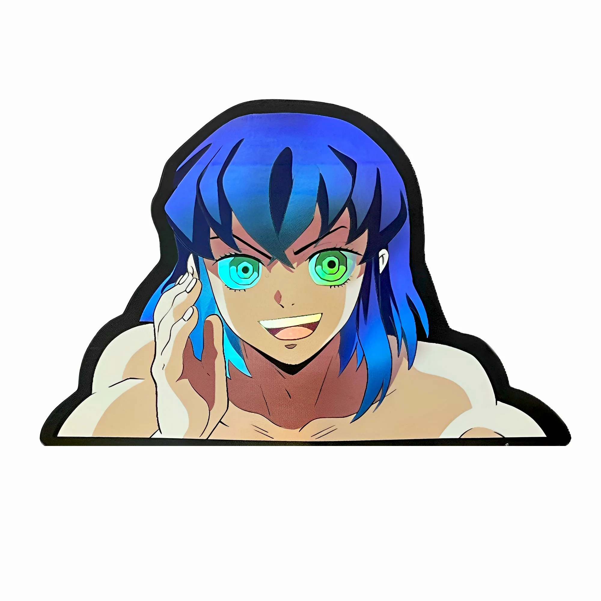 Demon Slayer Cartoon Holographic Anime Laser Stickers Motorcycle Anime Lenticular Car Window Sticker For Laptop Hot(25 designs)
