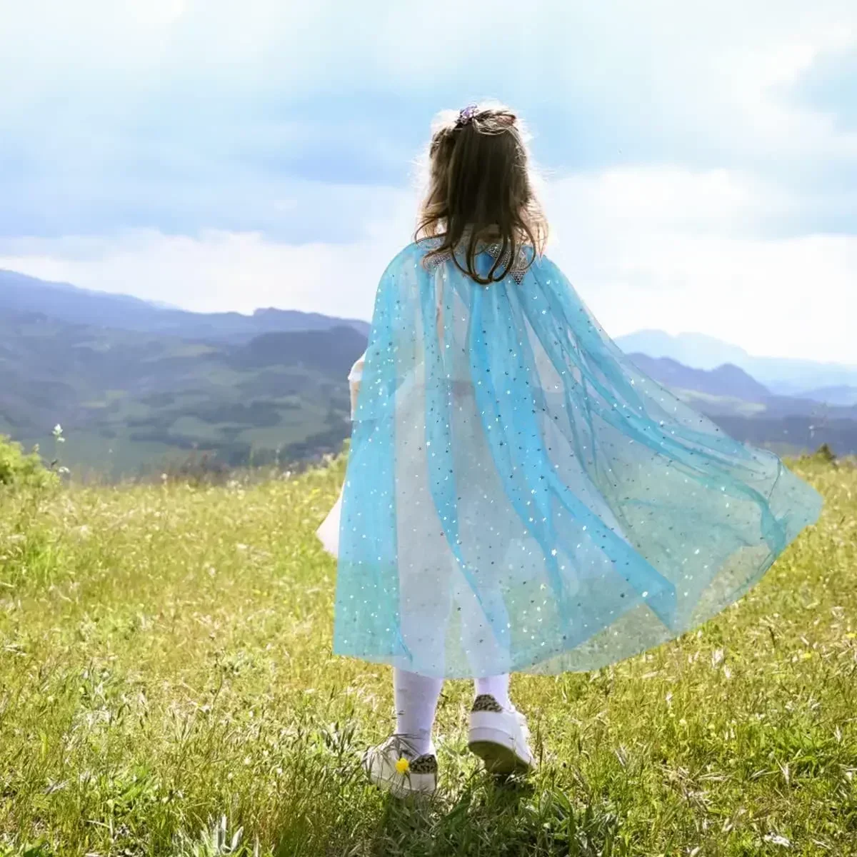 Princess Cloak Set Crown Children's Princess Cloak Small Handbag Cloak Set Children's Day Gift Christmas Gift Cute and Elegant