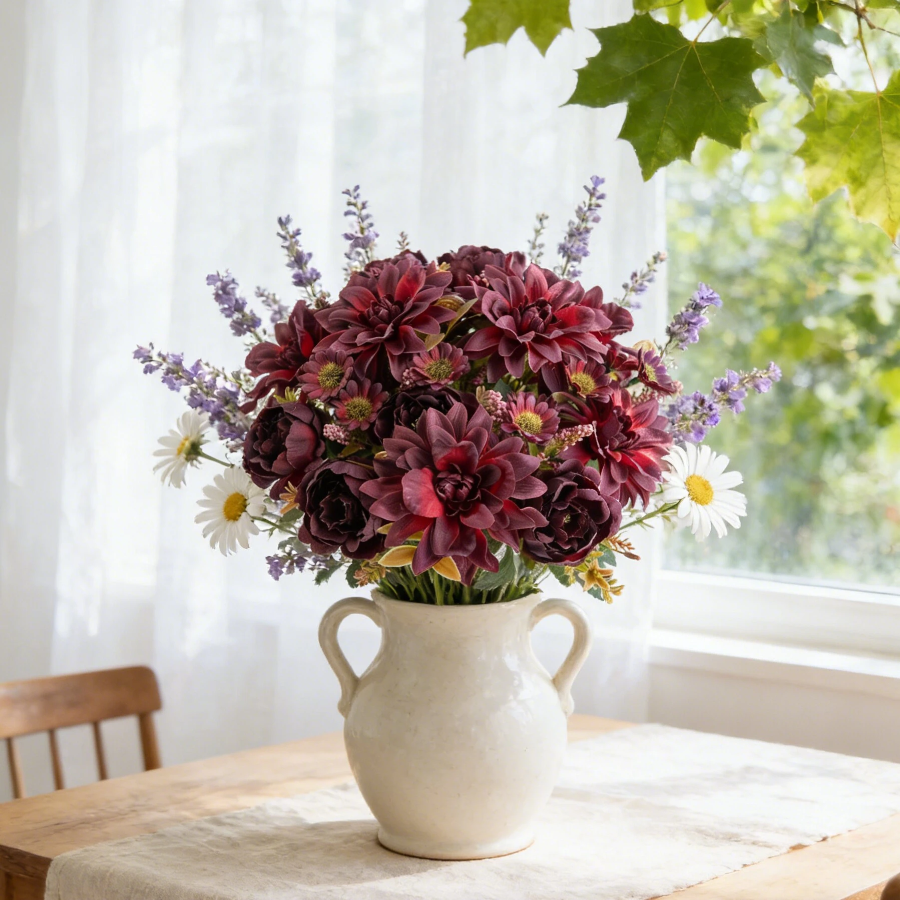 Künstliche Blumen Seiden-Dahlie Rose Gänseblümchen Valentinstag Heimdekoration Kranz Bonsai Tischdekoration Hochzeit Brautstrauß DIY Geschenke – Detail 3