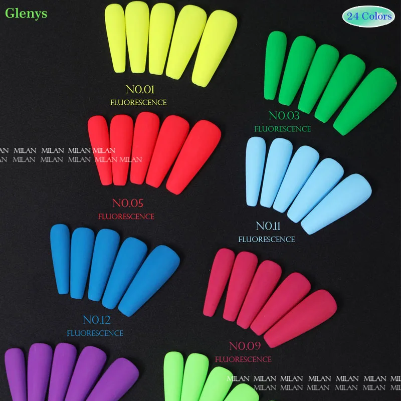 

Glenys 24 color nail polish glue popular soaking gel color matching card nail salon essential UV LED varnish set 15ml