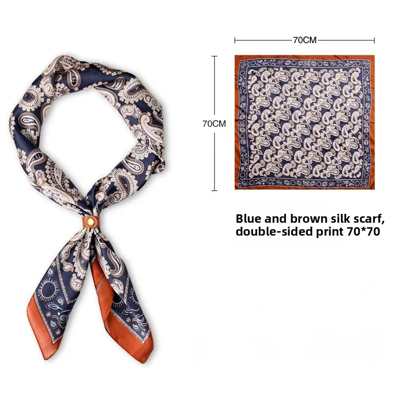 Pañuelo de Seda Fino para Hombre, C Cuad con Estampado Floral, Decoración para el Cuello, para Csa, Traje, Corbata,...