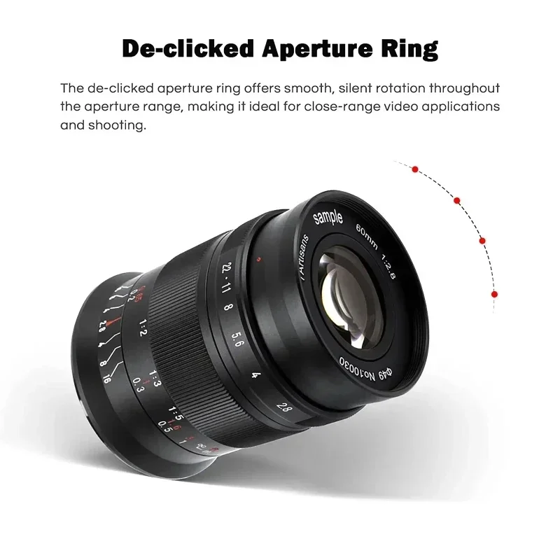 7artisans 60 мм F2.8 II 1:1 Макрообъектив с увеличением для Canon EOS-M Sony E Fuji FX Micro 4/3 Объектив для беззеркальных камер