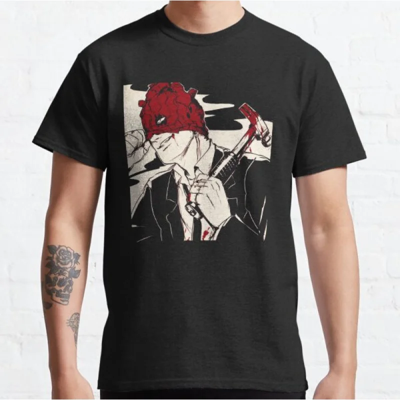 

Dorohedoro Shin 0405 Dark Manga caiman Anime T shirt kaiman Manga print Graphic Tee 100% cotton Y2K clothes All size tops