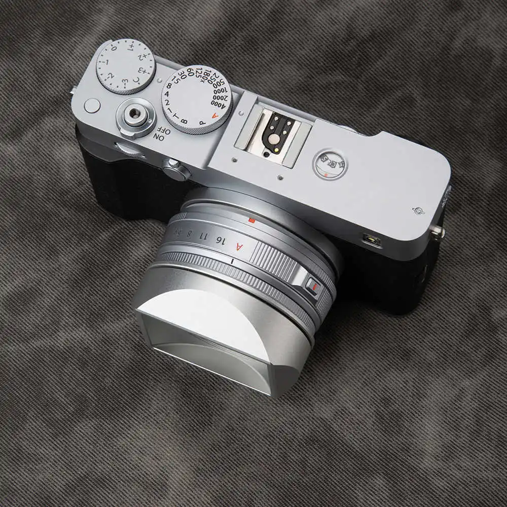 

Metal Square Lens Hood With Free Metal Cap Compatible with Fujifilm XF27 F2.8 Gen 2 and XF23 F2.8