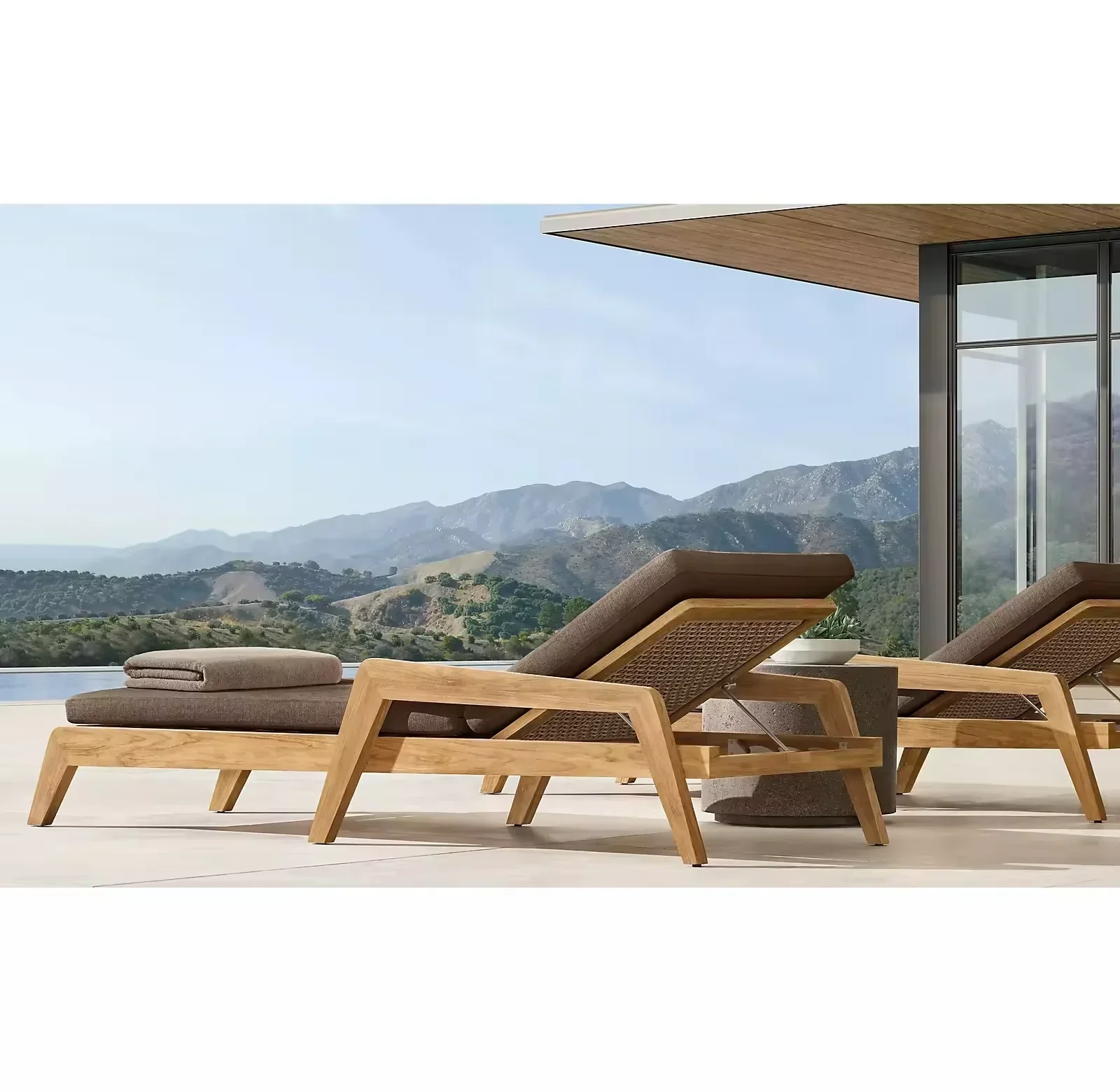 Outdoor Patio Garden Set coffee All Weather solid teak teak chaise Modern Luxury Outdoor Furniture