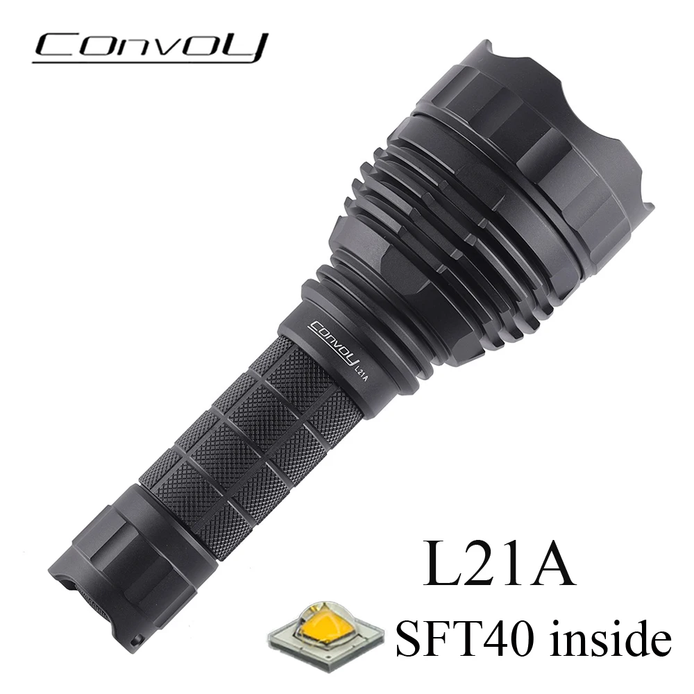 Convoy L21A Flashlight with Luminus SFT40 Led High Power Lanterna 21700 Long Range Lantern Torch Camping Hiking Flash Latarka