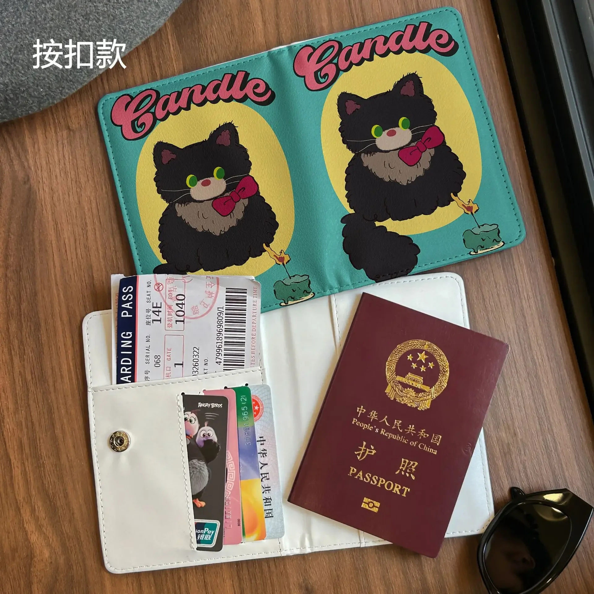 Sanrio Olá Kitty Titular do cartão do passaporte, Kuromi Melody Saco De Armazenamento, Documento do cartão bancário, Titular do passaporte de viagem, Presente no exterior