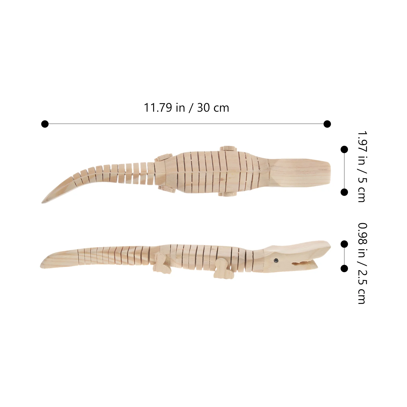 5 Pcs Blank Wood Crocodile Toy Infant Toys Portable Set Wiggle Vivid Wooden Unfinished Child Baby Snake
