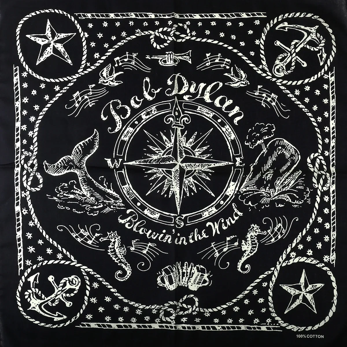 Hip Hop Bandana Cotton Sports Cycling Face Cover Scarf Whale Anchor Korean Style Unisex Headwear for Men Women
