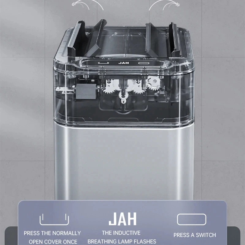 Imagem -04 - Lixo de com Sensor Inteligente Wastebasket Automático Balde de Lixo para Banheiro Cozinha 30l 40l 50l 60l Aço Inoxidável