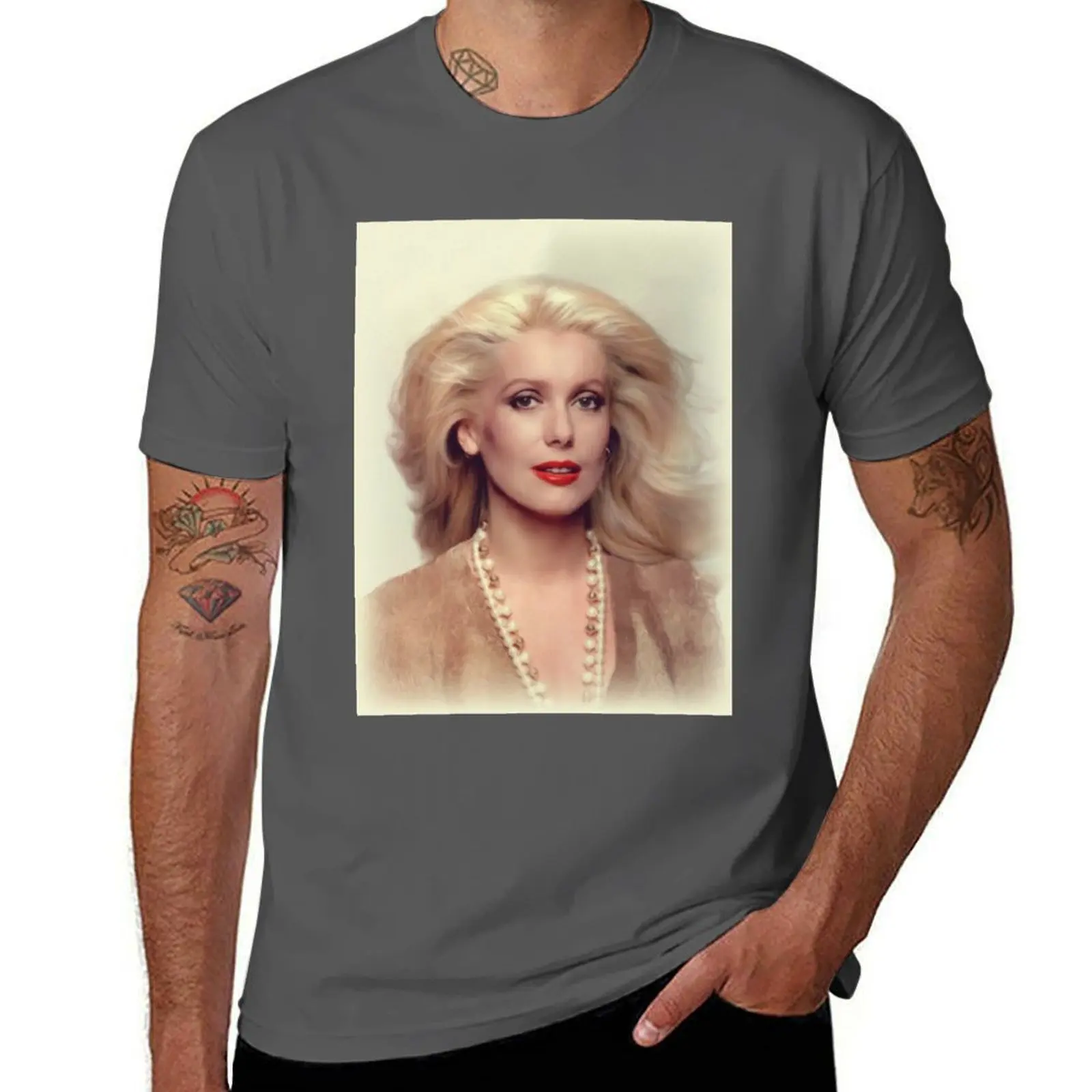 

Catherine Deneuve, Movie Star T-Shirt Stretch Fabric Comfort T-Shirt