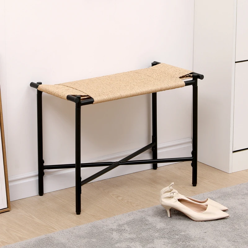 

Vanity Stools Handwoven Paper Rope Ottoman Entryway Natural Footstool For Living Room (natural)