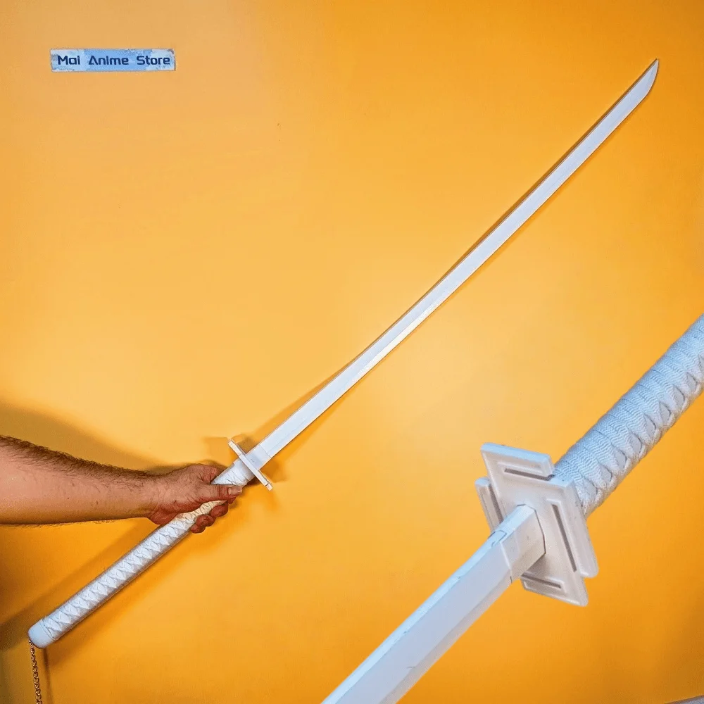 Katana de blanchiment 55 pouces, taille réelle, sabre Katana japonais Kurosaki Ichigo, accessoire de Cosplay Anime, couteau en bois, jouet non tranchant, cadeau
