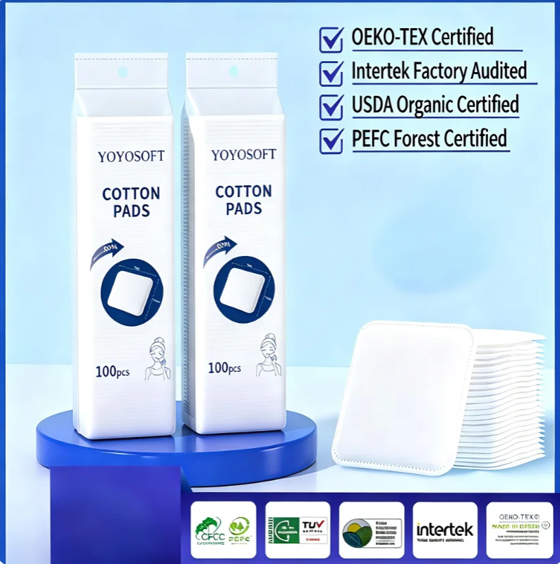 Large-Size Thick Makeup Remover Pads Salon-Use Cotton Pads Large-Square Thick Cosmetic Cotton Sheets for Professional Use