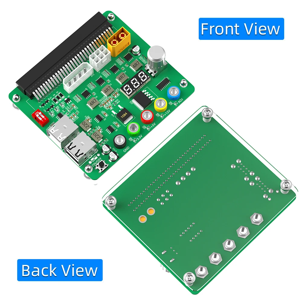 Power Supply Breakout Board with Adjustable Voltage Knob and 3.3v/5v/12v /USB 2.0/QC 2.0/ 3.0/12v for HP/DELTA/ FUJITSU/LITEON