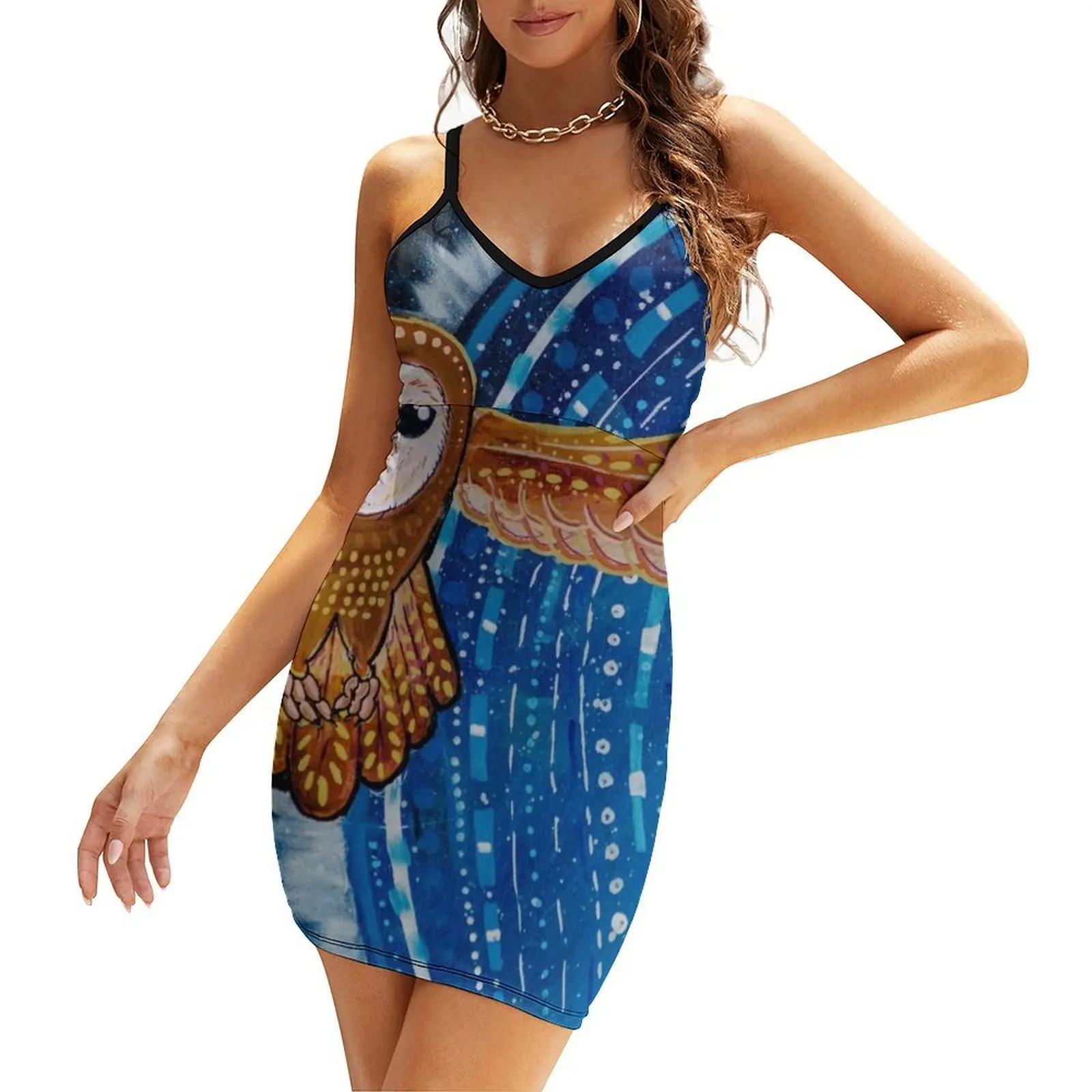

Galaxy Owl Sling Dress clothes for woman luxury evening dress woman for wedding dresses summer dress for woman