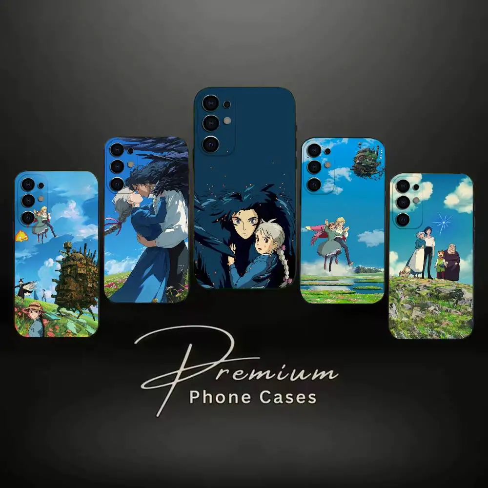 H-Howl-s kind Moving Gentle Castle  Phone Case Soft Black Case For Samsung S24,S30,S21,S23,S22,S20,Ultra,S25,Plus