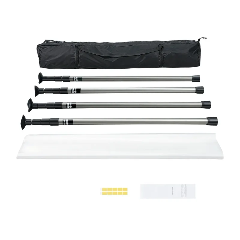SucceBuy Dust Barrier Poles 10 Ft Poles with 4 Telescoping Poles Carry Bag 32.8x13.12 Ft Plastic Film for Interior Decoration