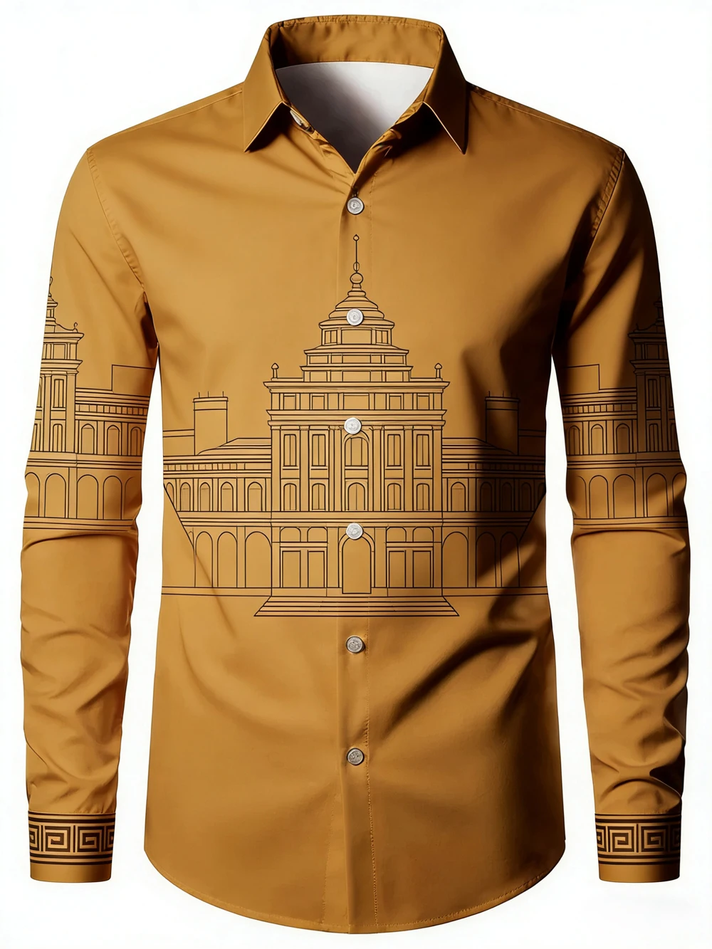 

Men'sNew Simple Natural Plant 3D Printed Shirt Hawaiian Vacation Casual Long-sleeved Lapel Shirt Men's Outdoor Clothes