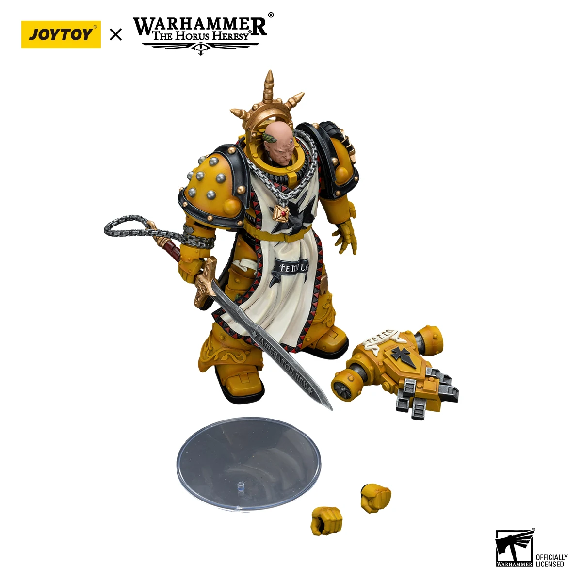 Figura de Ação JOYTOY Warhammer 30K 1/18, Punhos Imperiais Sigismund, Primeiro Capitão dos Punhos Imperiais