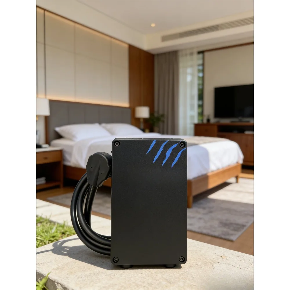 

Зарядная станция для электромобилей Hotel Level 2, 240В 40А, сертифицированная UL, с разъемом NEMA 14-50, для использования внутри и вне помещений