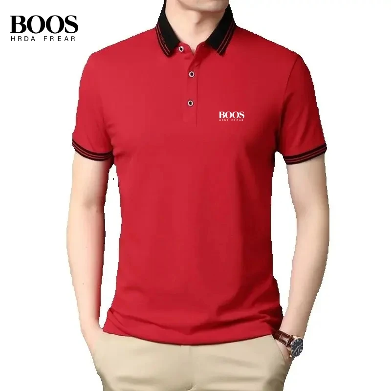 

New summer high-quality short sleeved polo shirt for men, fashionable and casual, soft and breathable T-shirt top