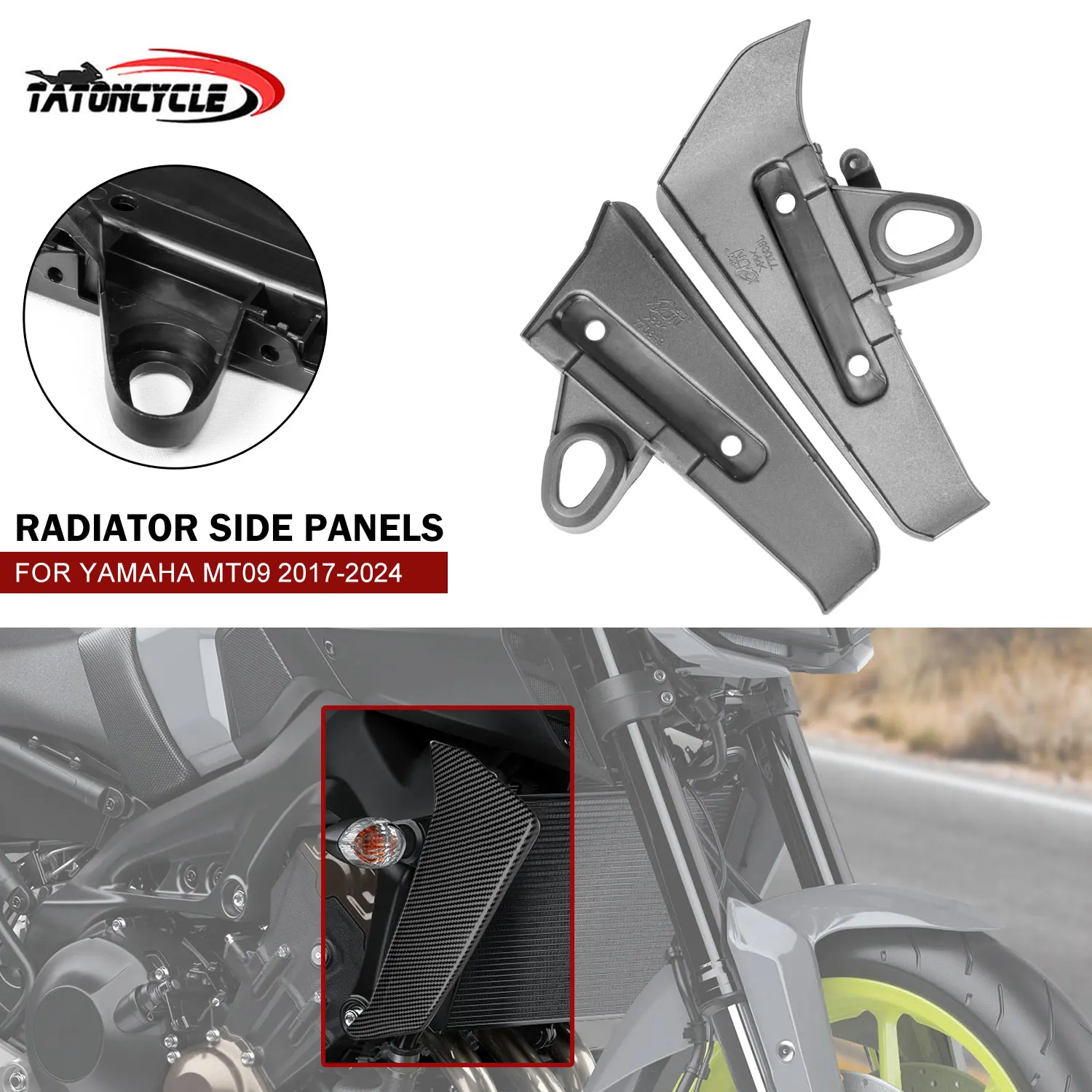 

Motorcycle Radiator Side Panels for Yamaha MT-09 MT09 MT 09 2017-2024 ABS Cooling System Protector Cover Fairing 2020 2021