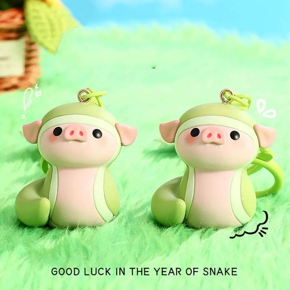 

Resin Pig Snake Keychain Good Lucky Chinese Style New Year Keychain Creative Traditional Cartoon Car Key Ring Kid Gift