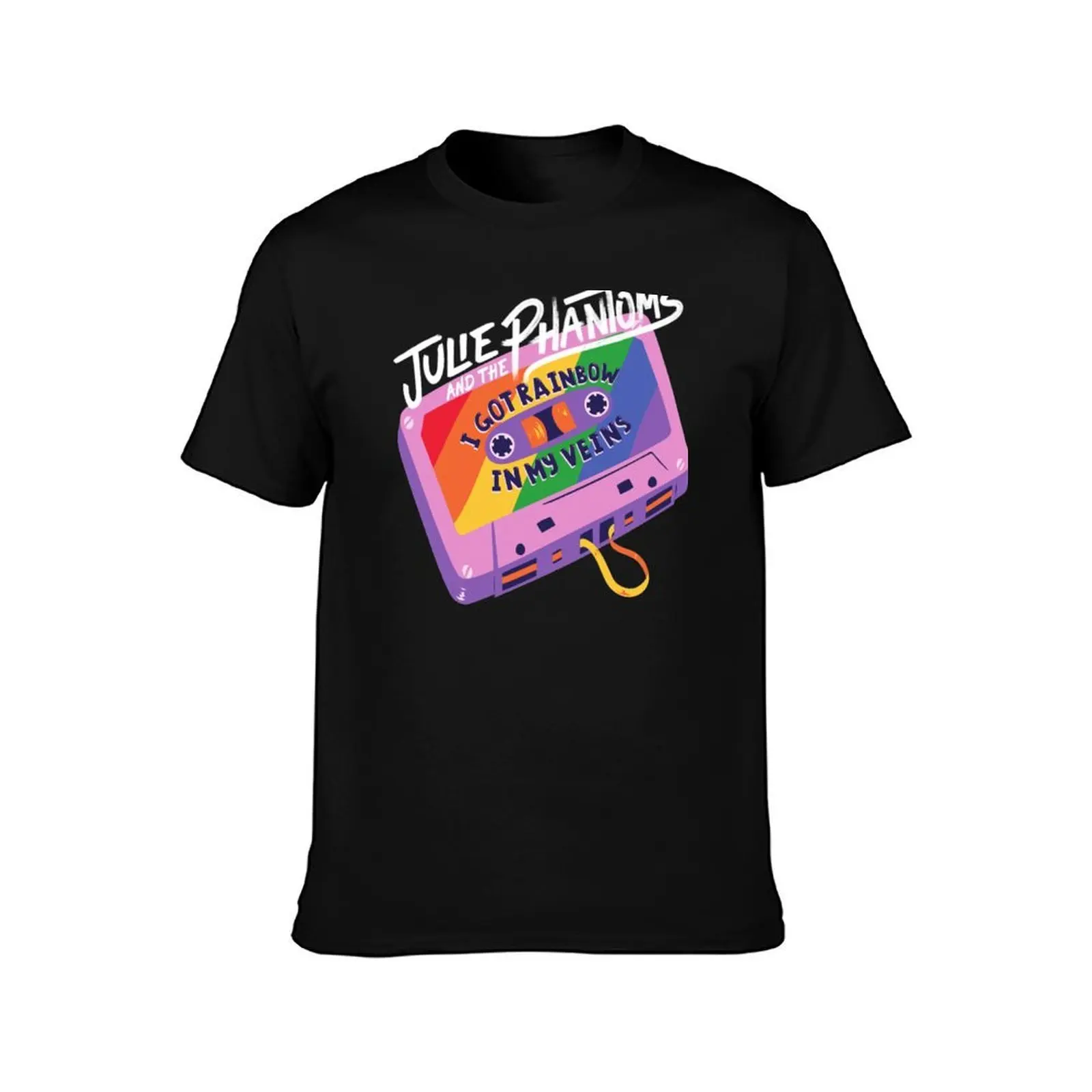 julie and the phantoms- rainbow style1 T-Shirt, Summer Casual Cotton Tee, Oversized Streetwear Tops, Vintage Graphic Print