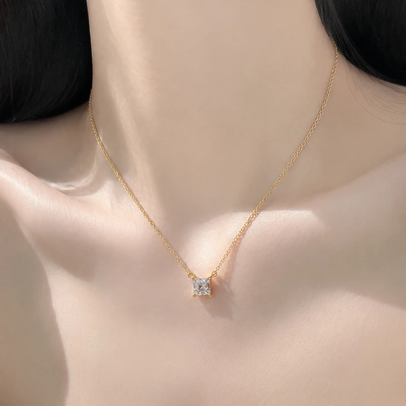 925 Silber Moissanit-Halskette, Marquise-Schliff, klassischer Anhänger, eleganter Schmuck, geeignet als Hochzeitsgeschenk für Frauen – Detail 10
