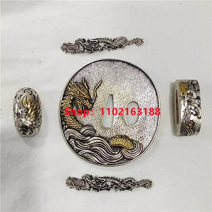 

High Quality Copper Cupronickel Handguard Tsuba Guard Fuchi Kashira Menuki For Real Japanese Samurai Katana Sword Fittings New