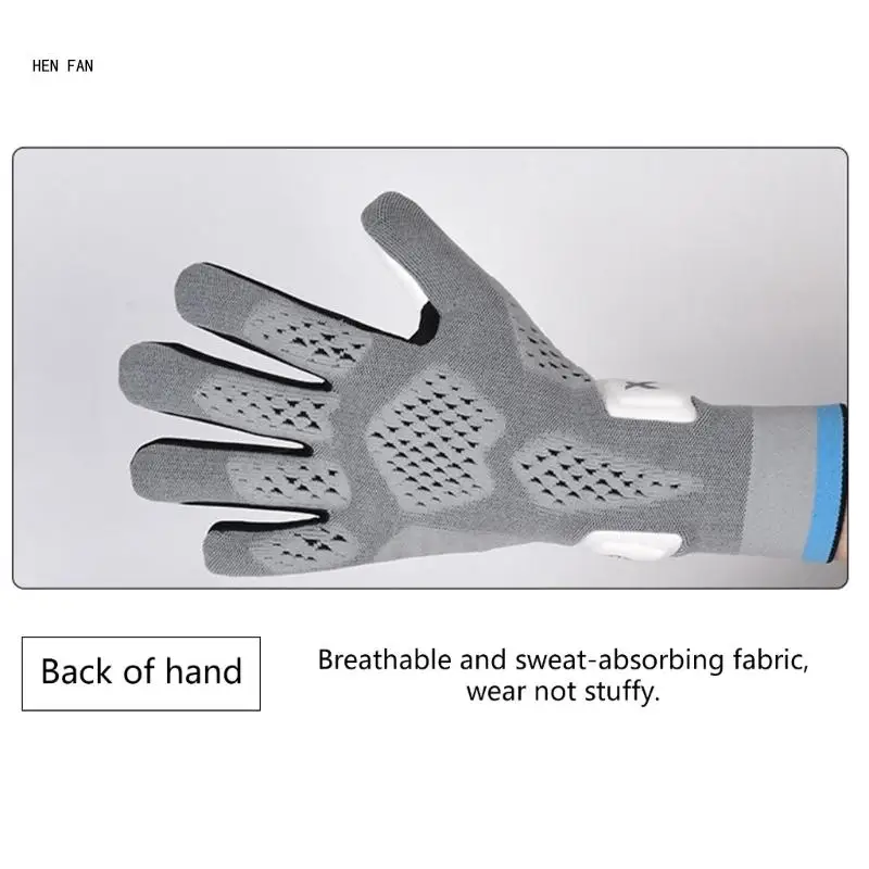 

Goalkeeper Gloves, Strong Grip Goalie Soccer Glove Football Gloves with Finger Support Goalkeeper Gloves, 3 Size-Options M89D